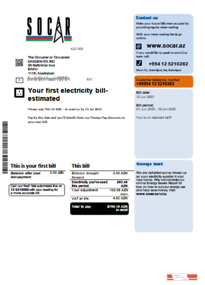 Socar gas utility business bill, SCR PSD template